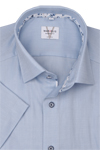 Produktbild fr 'MARVELIS Modern Fit Hemd Halbarm New Kent Kragen Struktur hellblau'