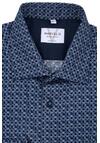Produktbild fr 'MARVELIS Modern Fit Hemd extra langer Arm New Kent Kragen Muster dunkelblau'