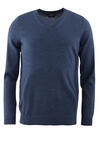 Produktbild fr 'MARVELIS Pullover Langarm V-Ausschnitt aus Merino Wolle mittelblau'