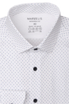 Produktbild fr 'MARVELIS Modern Fit Hemd Langarm New Kent Kragen Stretch Muster wei'