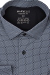 Produktbild fr 'MARVELIS Modern Fit Hemd Langarm New Kent Kragen Muster blau'