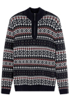 Produktbild f�r 'OLYMP Strick Troyer Langarm Rei�verschluss Muster blau'