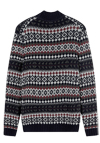 Produktbild f�r 'OLYMP Strick Troyer Langarm Rei�verschluss Muster blau'