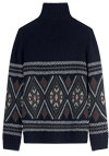 Produktbild f�r 'OLYMP Strickjacke Langarm Rei�verschluss Muster blau'