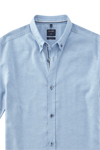 Produktbild fr 'OLYMP Casual regular fit Hemd Halbarm Button Down Kragen Leinenoptik hellblau'