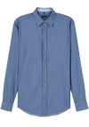 Produktbild f�r 'OLYMP Casual Hemd Langarm New Kent Kragen Fischgratstruktur navy'