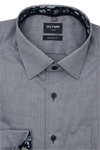 Produktbild fr 'OLYMP Luxor modern fit Hemd extra kurzer Arm New Kent Kragen Struktur rauchblau'