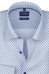 Produktbild f�r 'OLYMP Luxor comfort fit Hemd Langarm New Kent Kragen Feintwill Muster blau'