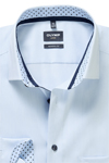 Produktbild f�r 'OLYMP Luxor modern fit Hemd extra kurzer Arm New Kent Kragen Streifen hellblau'