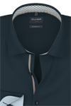 Produktbild f�r 'OLYMP Luxor modern fit Hemd extra kurzer Arm New Kent Kragen Struktur nachtblau'