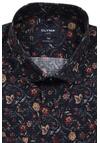 Produktbild fr 'OLYMP Luxor modern fit Hemd extra kurzer Arm New Kent Kragen Blumenmuster blau'