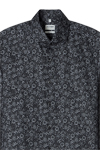 Produktbild f�r 'OLYMP Level Five body fit Hemd extra langer Arm Haifischkragen Satin Blumenmuster schwarz'
