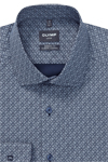 Produktbild f�r 'OLYMP Luxor 24/Seven modern fit Hemd extra langer Arm New Kent Kragen Muster blau'