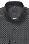 Produktbild f�r 'OLYMP Luxor modern fit Hemd extra langer Arm Haifischkragen Satin Muster schwarz'