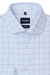 Produktbild f�r 'OLYMP Luxor modern fit Hemd extra langer Arm Haifischkragen Karo hellblau'