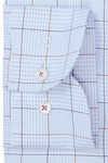 Produktbild f�r 'OLYMP Luxor modern fit Hemd extra langer Arm Haifischkragen Karo hellblau'