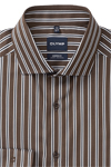 Produktbild f�r 'OLYMP Luxor modern fit Hemd Langarm New Kent Kragen Satin Streifen braun'