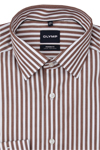 Produktbild f�r 'OLYMP Luxor modern fit Hemd Langarm New Kent Kragen Streifen braun'