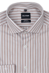 Produktbild f�r 'OLYMP Luxor modern fit Hemd Langarm New Kent Kragen Streifen braun'