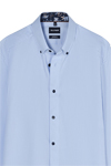 Produktbild f�r 'OLYMP Luxor modern fit Hemd Langarm Button Down Kragen Leinenstruktur hellblau'