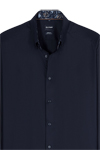 Produktbild f�r 'OLYMP Luxor modern fit Hemd Langarm Button Down Kragen Leinenstruktur navy'