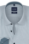 Produktbild f�r 'OLYMP No. Six super slim Hemd Langarm New Kent Kragen Muster blau'