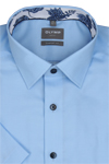 Produktbild fr 'OLYMP Luxor comfort fit Hemd Halbarm New Kent Kragen Struktur hellblau'