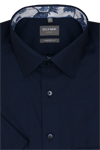 Produktbild fr 'OLYMP Luxor comfort fit Hemd Halbarm New Kent Kragen Struktur nachtblau'