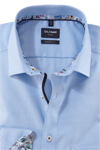 Produktbild fr 'OLYMP Luxor modern fit Hemd Langarm New Kent Kragen Struktur hellblau'