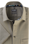 Produktbild fr 'OLYMP Luxor modern fit Hemd Halbarm New Kent Kragen Struktur oliv'