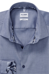 Produktbild f�r 'OLYMP Level Five body fit Hemd Langarm Arm New Kent Kragen Muster dunkelblau'