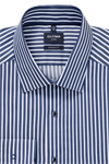 Produktbild f�r 'OLYMP Luxor modern fit Hemd Langarm New Kent Kragen Twill Streifen blau'