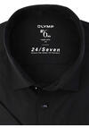 Produktbild fr 'OLYMP No. Six 24/Seven super slim Businesshemd Halbarm Haifischkragen Struktur schwarz'
