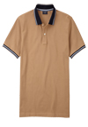 Produktbild fr 'OLYMP Regular Fit Polo Halbarm geknpfter Polokragen Baumwolle Pique hellbraun'