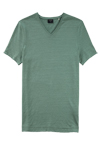 Produktbild fr 'OLYMP Regular Fit T-Shirt Halbarm geknpfter V-Ausschnitt Leinenmix mint'