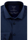 Produktbild fr 'OLYMP Luxor modern fit Hemd extra kurzer Arm New Kent Kragen Muster dunkelblau'