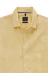 Produktbild fr 'OLYMP Casual regular fit Hemd Langarm New Kent Kragen Leinen gelb'