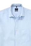 Produktbild fr 'OLYMP Casual regular fit Hemd Langarm New Kent Kragen Leinen hellblau'