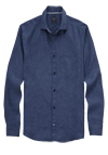 Produktbild fr 'OLYMP Casual regular fit Hemd Langarm New Kent Kragen Leinen dunkelblau'