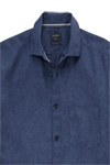 Produktbild fr 'OLYMP Casual regular fit Hemd Langarm New Kent Kragen Leinen dunkelblau'