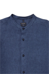 Produktbild fr 'OLYMP Casual regular fit Hemd Langarm Stehkragen Leinen dunkelblau'