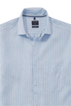 Produktbild fr 'OLYMP Casual regular fit Hemd Langarm New Kent Kragen Leinen Streifen hellblau'