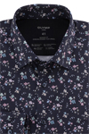 Produktbild fr 'OLYMP Luxor modern fit 24/Seven Hemd Langarm New Kent Kragen Muster dunkelblau'
