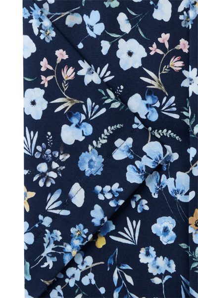 Produktbild fr 'OLYMP Luxor modern fit Hemd Halbarm New Kent Kragen Blumenmuster dunkelblau'