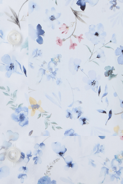 Produktbild fr 'OLYMP Luxor modern fit Hemd Halbarm New Kent Kragen Blumenmuster blau'