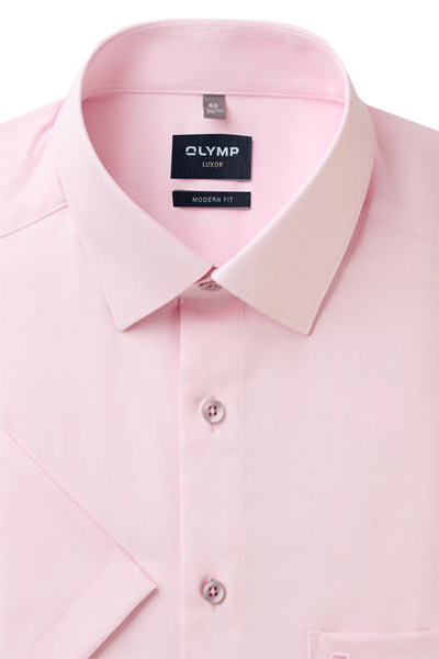 Produktbild fr 'OLYMP Luxor modern fit Hemd Halbarm New Kent Kragen Faux rosa'