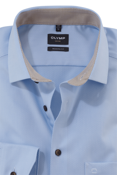 Produktbild fr 'OLYMP Luxor modern fit Hemd Langarm New Kent Kragen Faux hellblau'