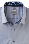 Produktbild fr 'OLYMP Luxor comfort fit Hemd Halbarm New Kent Kragen Struktur rauchblau'