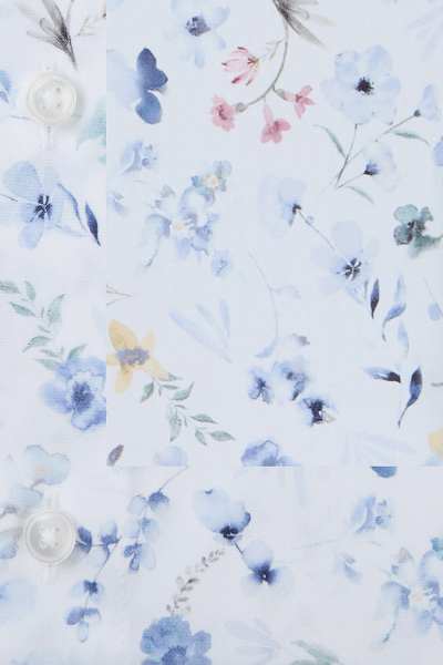 Produktbild fr 'OLYMP Luxor comfort fit Hemd Halbarm New Kent Kragen Blumenmuster blau'