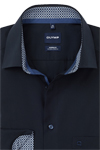 Produktbild f�r 'OLYMP Luxor modern fit Hemd Langarm New Kent Kragen Popeline nachtblau'